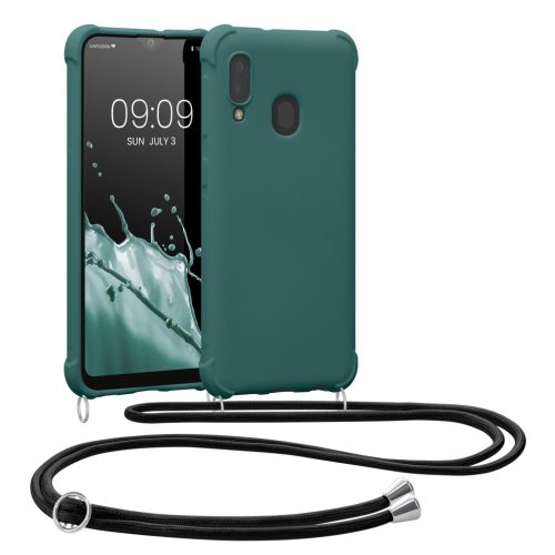 Kwmobile tok nyakpánttal Samsung Galaxy A20e-hez, zöld, szilikon, 49966.78