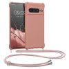 Kwmobile Google Pixel 7 Pro telefontok nyakpánttal, rózsaszín, szilikon, 59967.154
