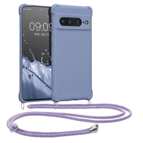 Kwmobile Google Pixel 7 Pro telefontok nyakpánttal, kék, szilikon, 59967.108