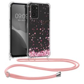   Kwmobile lökhárító OPPO A76-hoz, szilikon, átlátszó/rózsaszín, 60042.01