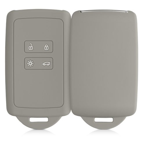 kwmobile autókulcs fedél Renault/Dacia 4 gomboshoz - Keyless Go, szilikon, szürke, 48035.25