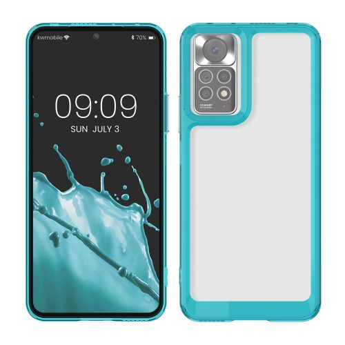 Lökhárító kwmobile Xiaomi Redmi Note 11 Pro/Redmi Note 11 Pro 5G/Redmi Note 12 Pro készülékhez, műanyag, átlátszó/kék, 60315.04