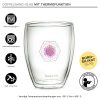 Set 6 pahare termice Creano Floarea Vietii cu cutii cadou, 250 ml, sticla borosilicata, perete dublu