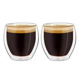   Set 2 pahare espresso termice Creano, 100 ml, sticla borosilicata, perete dublu