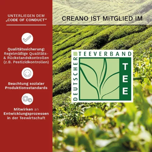 Creano tea ajándékszett 500ml teáskannával, 6 különböző fajta, elegáns fadoboz, fehér