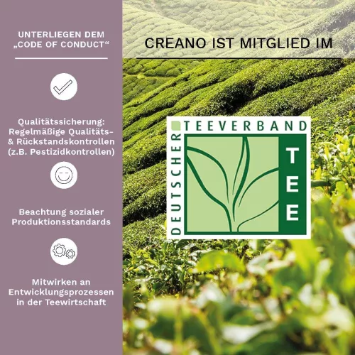 Creano ErbluhTee virágzó tea szett, fekete tea, 500 ml üveg teáskanna, 6 golyó