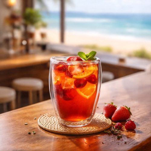 Pahar termic XXL Creano, 400 ml, sticla borosilicata, perete dublu, pentru ceai si cafea