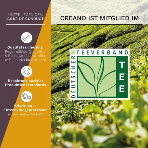 Creano Teelini virágzó tea ajándékszett, 12 tasak, 8 fajta, fából készült doboz, fehér/fekete tea