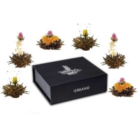   Creano Flowering Tea Mix fekete tea keverék, virágos aroma, 6 darabos szett, mágneses doboz