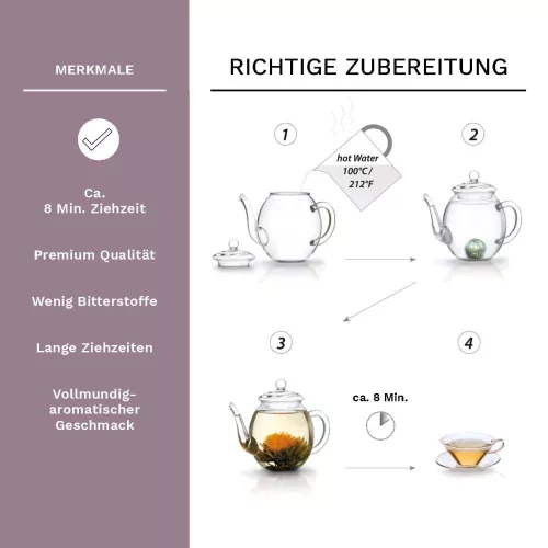Creano Flowering Tea Mix fekete tea keverék, virágos aroma, 6 darabos szett, mágneses doboz