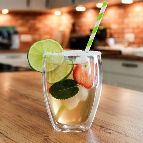 Set 4 pahare termice Creano DG-Hoch, 250 ml, sticla borosilicata, perete dublu