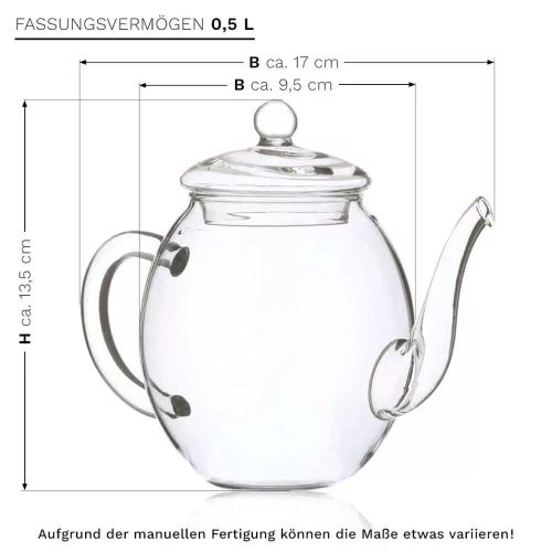 Creano ErbluhTee virágzó tea ajándékszett, 6 gömb, fehér/fekete tea, 500 ml teáskanna