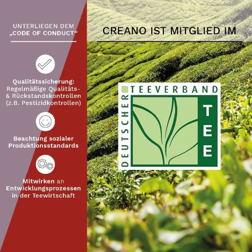 Creano ErbluhTee virágzó tea ajándékszett, 6 gömb, fehér/fekete tea, 500 ml teáskanna
