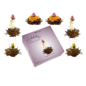   Creano ErbluhTee virágzó tea kóstoló szett, 6 golyó, 3 fajta, ajándékdoboz, fekete tea