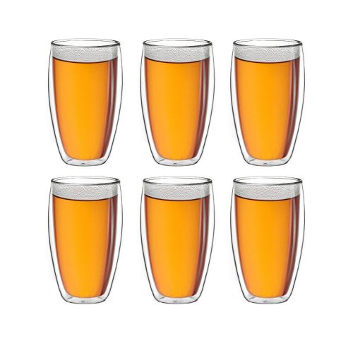 Set 6 pahare termice Creano DG-SH, 250 ml, sticla borosilicata, perete dublu
