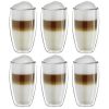Set 6 pahare termice Creano DG-SH, 400 ml, sticla borosilicata, perete dublu