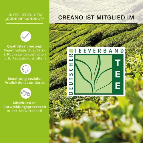 Creano ErbluhTeelini virágzó tea ajándékszett, 12 golyó, 4 fajta, zöld tea, fából készült doboz