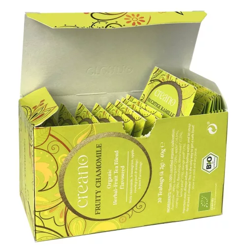 Creano bio gyümölcsös kamillatea, 20 filtertasak, édes-gyümölcsös, citrusos