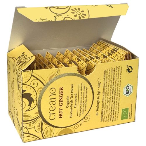 Creano Hot Ginger - tea gyömbérrel és kurkumával, 20 filtertasak, 40g
