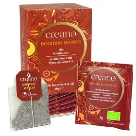   Creano bio rooibos tea mangóval, 20 filtertasak, kerek íz, gyümölcsös aroma