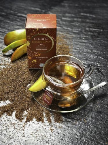 Creano bio rooibos tea mangóval, 20 filtertasak, kerek íz, gyümölcsös aroma