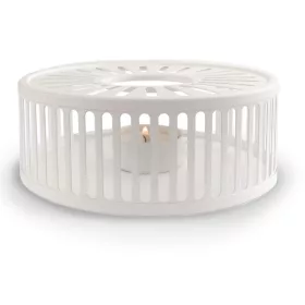   Suport incalzire ceainic Creano Stripes, alb, din inox, cu suport pentru lumanare