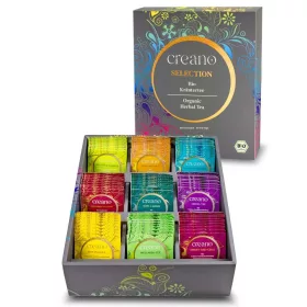   Creano Selection Box bio tea ajándékszett, 90 filtertasak, 9 fajta, koffeinmentes, 27,5x23x7,8cm