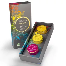   Creano bio fűszeres tea mix szett, chai kurkumával/csípős gyömbér/édes vörös chai, szálas tea, 61g