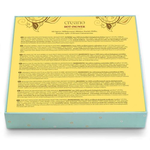 Creano Tea Lovers gyógynövénytea ajándékszett, 9 különböző formájú piramis filtertasak, 22.5 g, koffeinmentes