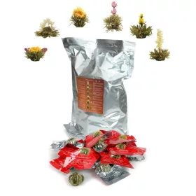   Creano ErbluhTee nagy kiszerelésű fehér virágzó tea csomag, 36 egyenként csomagolt golyó, 6 virágos fajta, 430g