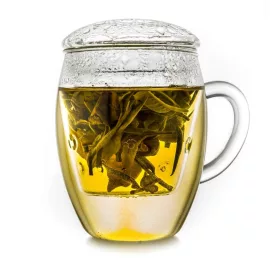   Creano All-In-One teás pohár üveg szűrővel, 400 ml, 3 részes készlet