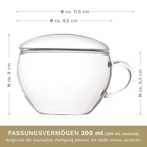 Ceasca pentru ceai Creano Teelini, 200 ml, sticla borosilicata, cu maner