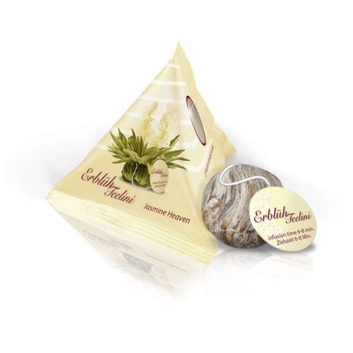 Creano ErbluhTeelini nagy kiszerelésű fehér virágzó tea csomag, 36 golyó, 4 fajta, jázmin, citrom, őszibarack, vanília