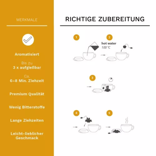 Creano ErbluhTeelini nagy kiszerelésű fehér virágzó tea csomag, 36 golyó, 4 fajta, jázmin, citrom, őszibarack, vanília