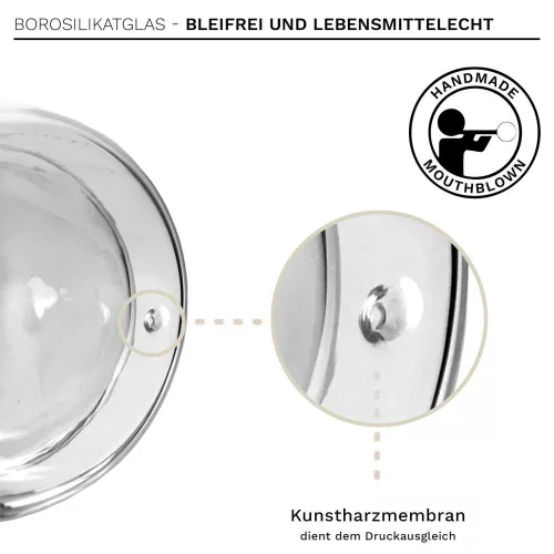 Pahar termic Creano Hummi, 250 ml, sticla borosilicata, perete dublu, decor colibri rosu