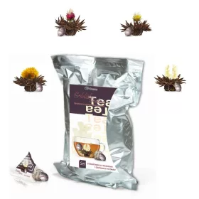   Creano ErbluhTeelini nagy kiszerelésű virágzó tea csomag, 36 golyó, 4 fajta, fekete tea, bergamott aroma, jázmin, cseresznye, karamell