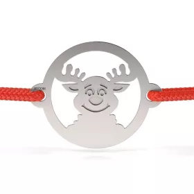 Ezüst karkötő zsinórral modell Nazdrava Reindeer