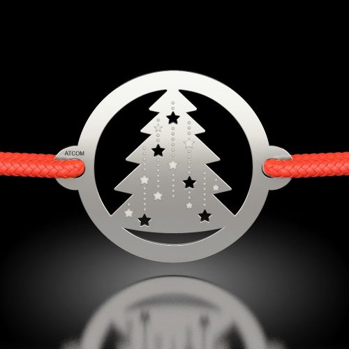 Ezüst karkötő csillogó Bradutul mintával