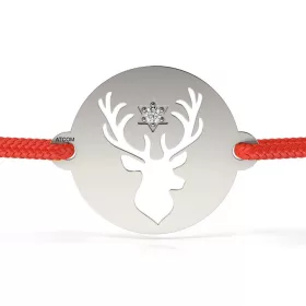 Ezüst karkötő zsinórral modell Great Reindeer