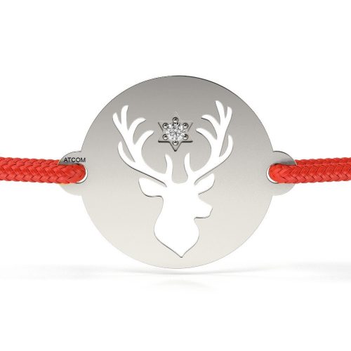 Ezüst karkötő zsinórral modell Great Reindeer