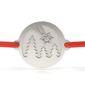 Ezüst karkötő Starfish zsinórral