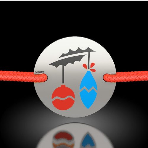 Ezüst karkötő színes gyöngyökkel mintás zsinórral