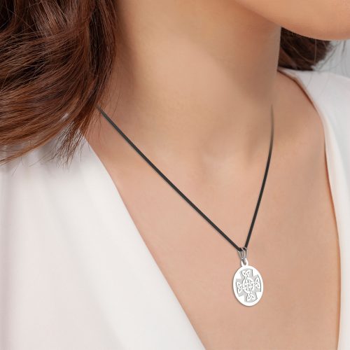 Ezüst medál zsinórral Ortodox modell 18