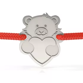 Ezüst karkötő zsinór modellel Love little bear