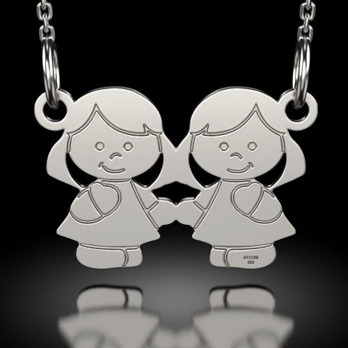 Ezüst nyaklánc modell lánytestvérek