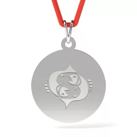 Ezüst medál halmintás zsinórral
