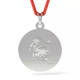 Ezüst medál Leo zodiákus modellzsinórral